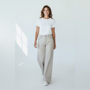 New Bagatelle Collection Beige Wide Leg Cropped Pants  High Rise Size 6